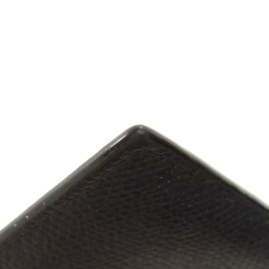 Valextra Coin case leather black logo mens(Unisex) Used Authentic