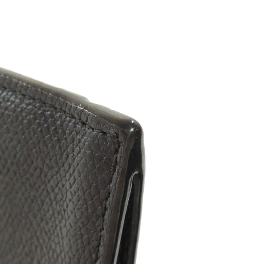 Valextra Coin case leather black logo mens(Unisex) Used Authentic