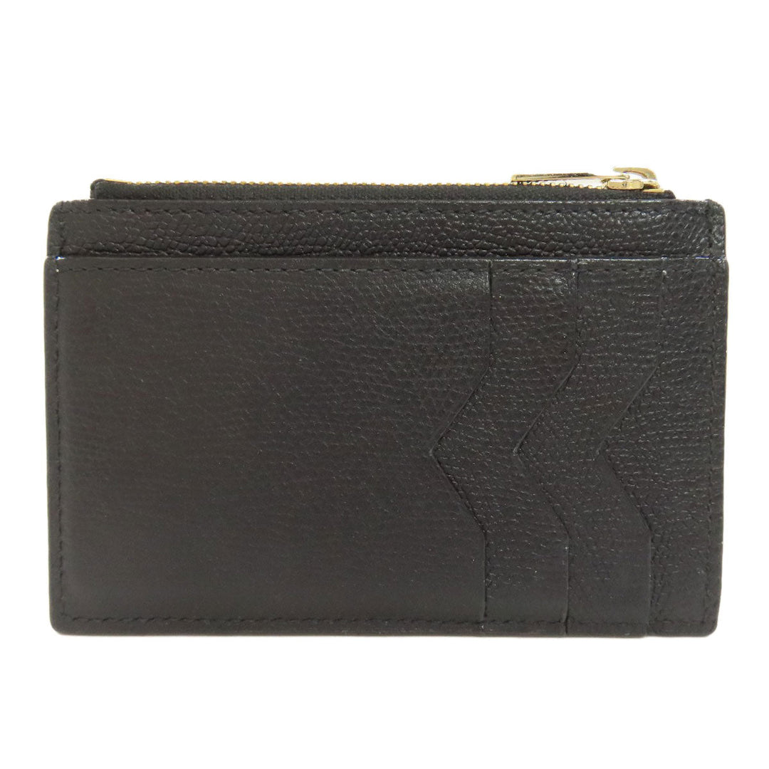 Valextra Coin case leather black logo mens(Unisex) Used Authentic