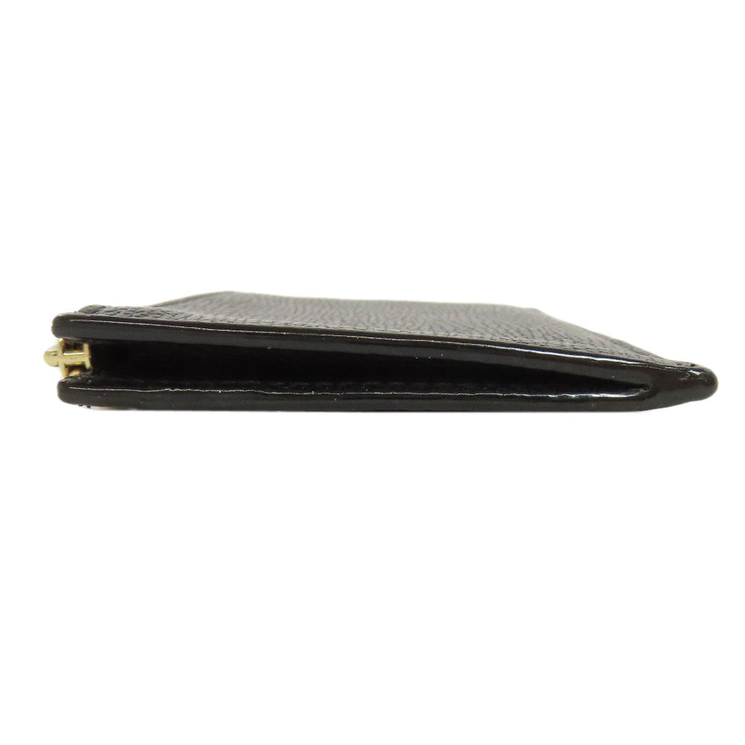 Valextra Coin case leather black logo mens(Unisex) Used Authentic
