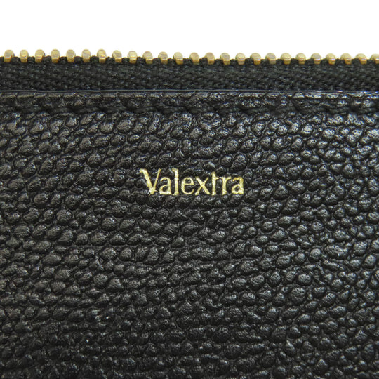 Valextra Coin case leather black logo mens(Unisex) Used Authentic