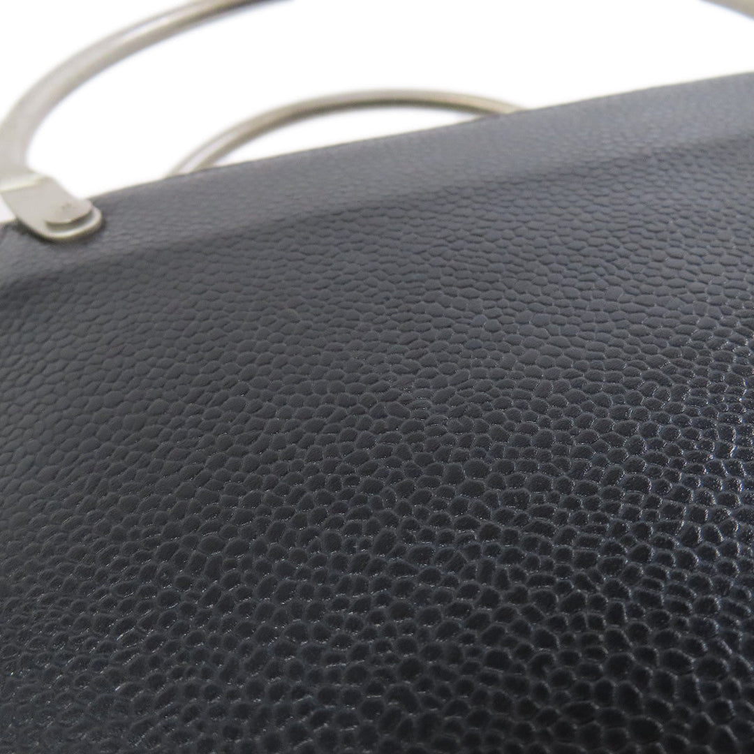CHANEL Handbag Grained Calfskin Skin black COCO Mark Women Used Authentic