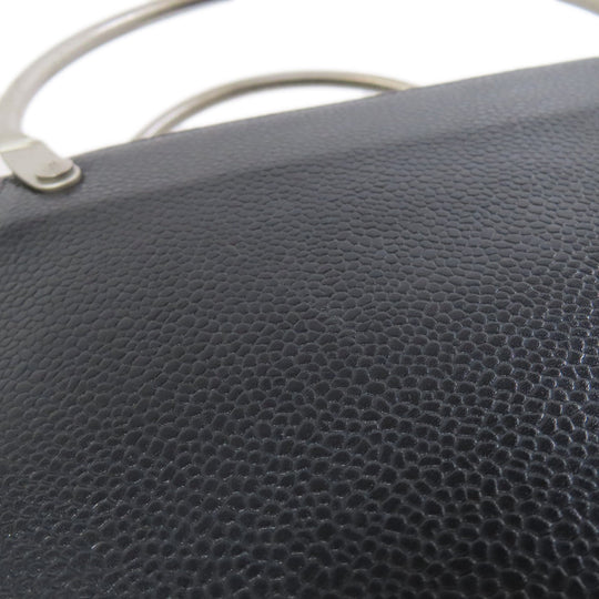 CHANEL Handbag Grained Calfskin Skin black COCO Mark Women Used Authentic