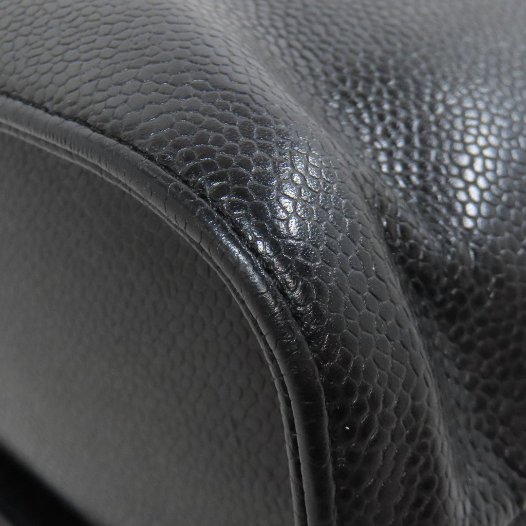 CHANEL Handbag Grained Calfskin Skin black COCO Mark Women Used Authentic