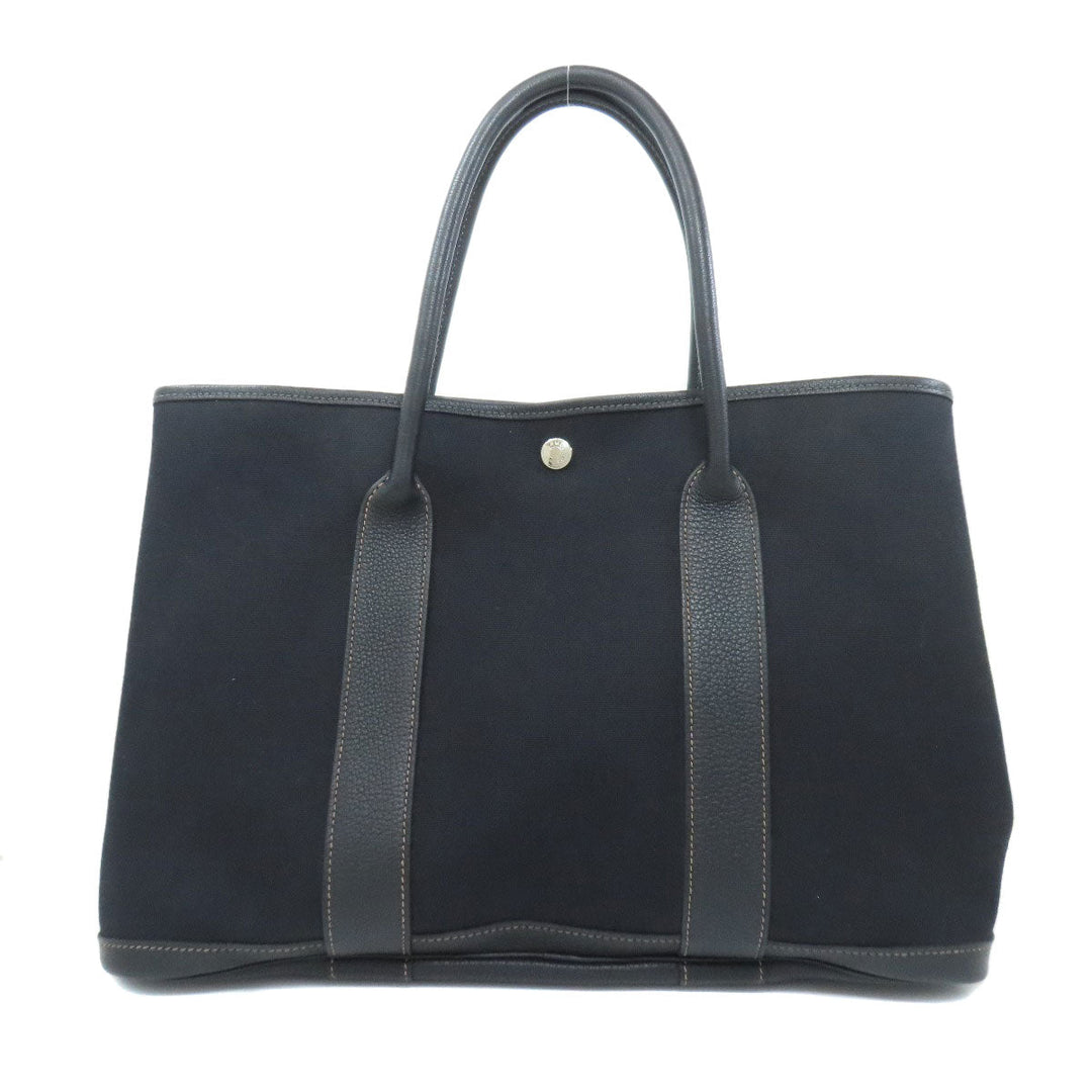 HERMES Tote Bag Towar Officche black Garden Party PM SilverMetal