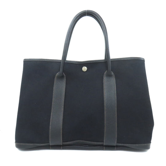 HERMES Tote Bag Towar Officche black Garden Party PM SilverMetal