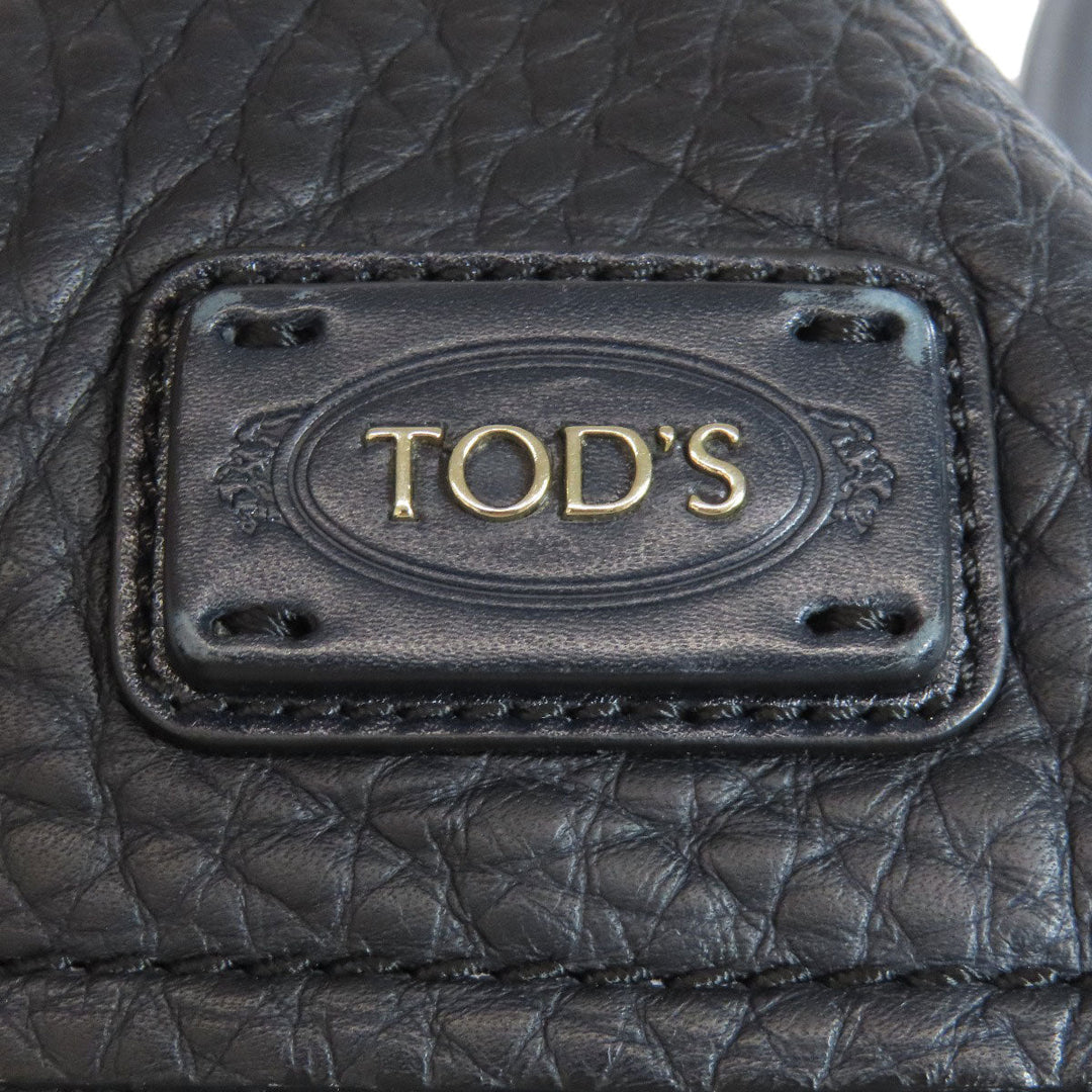 TOD�fS Handbag leather Navy 2WAY Women Used Authentic