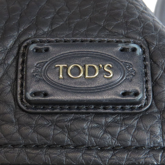 TOD�fS Handbag leather Navy 2WAY Women Used Authentic