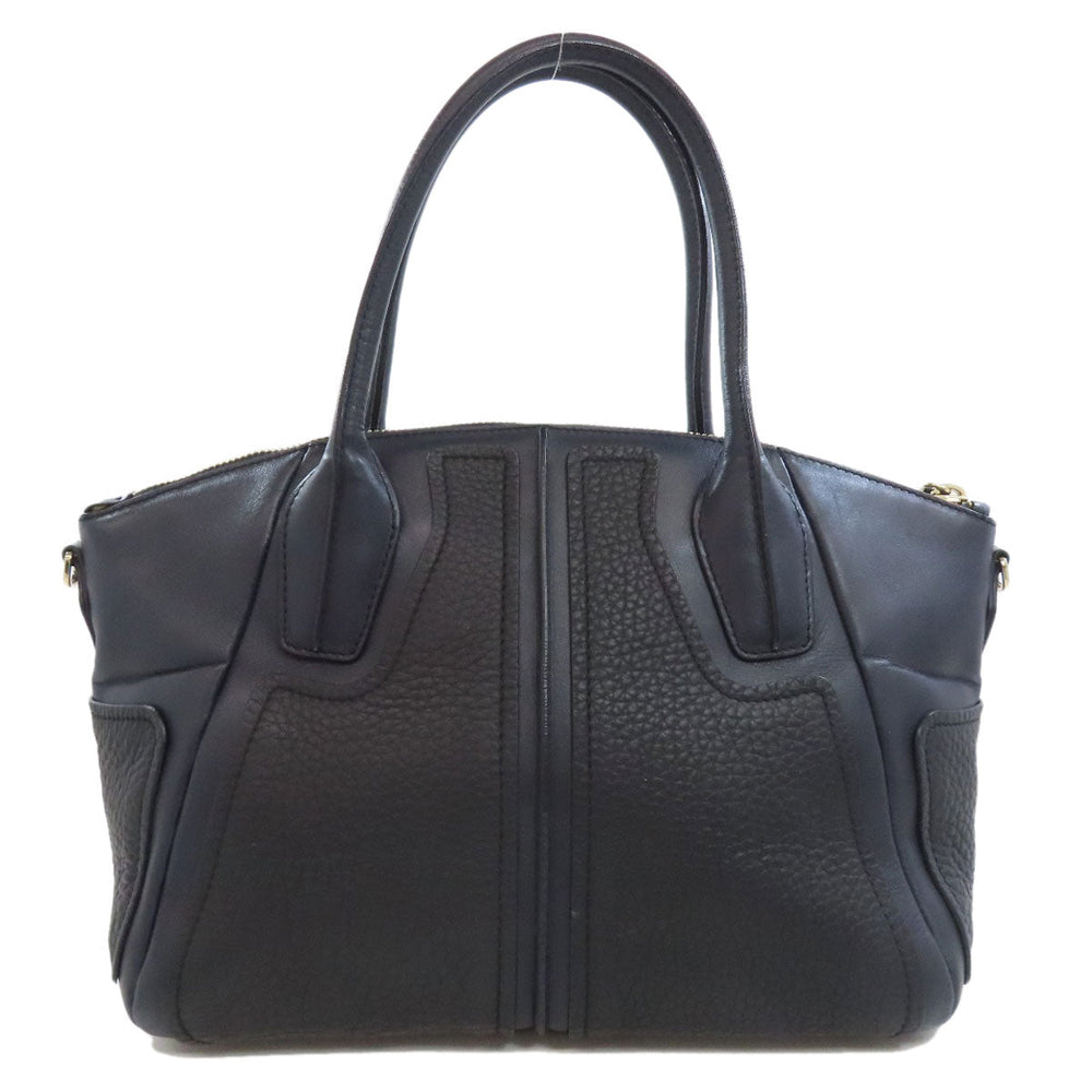 TOD�fS Handbag leather Navy 2WAY Women Used Authentic