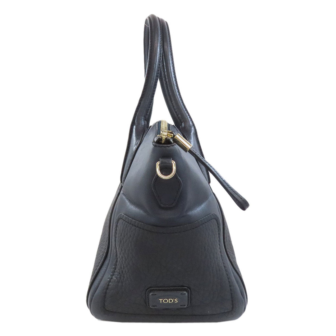 TOD�fS Handbag leather Navy 2WAY Women Used Authentic
