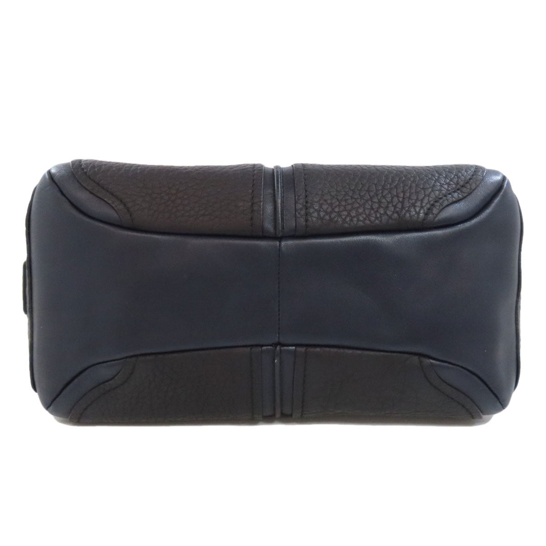 TOD�fS Handbag leather Navy 2WAY Women Used Authentic
