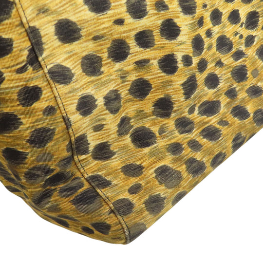 Christian Dior Handbag canvas Brown Lady Dior Leopard Pattern 2WAY Women Used Authentic