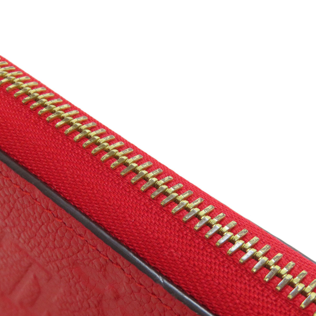 LOUIS VUITTON Long Wallet Purse M63691 Ann Platt Red Zippy wallet Women Used Authentic