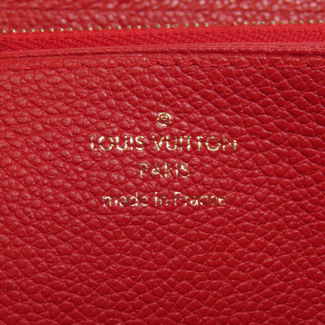 LOUIS VUITTON Long Wallet Purse M63691 Ann Platt Red Zippy wallet Women Used Authentic
