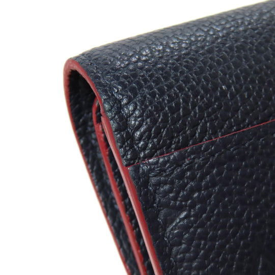 LOUIS VUITTON Long Wallet Purse M62125 Ann Platt Navy Portefeuille Sara Women Used Authentic