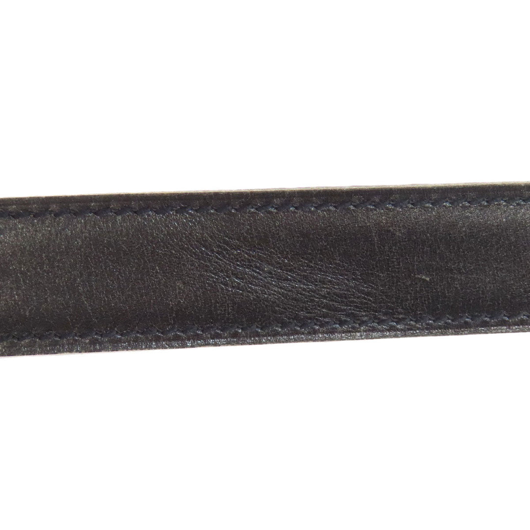 HERMES belt leather black H belt mens Used Authentic