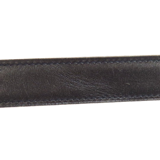 HERMES belt leather black H belt mens Used Authentic
