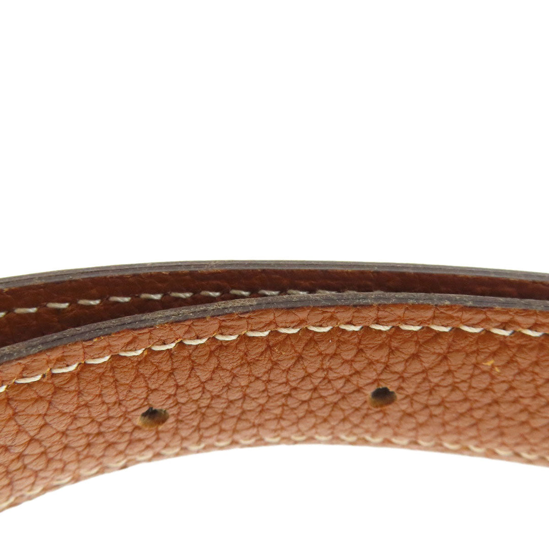 HERMES belt leather black H belt mens Used Authentic