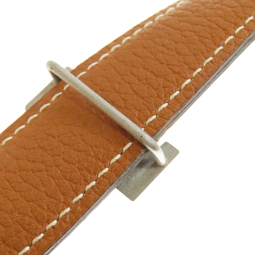HERMES belt leather black H belt mens Used Authentic