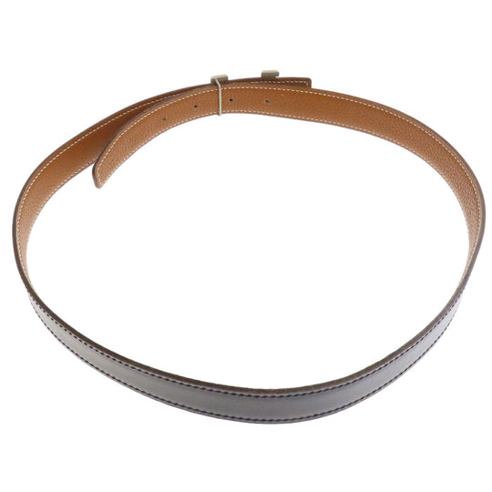 HERMES belt leather black H belt mens Used Authentic