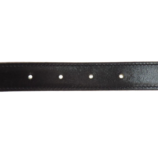HERMES belt leather black H belt mens Used Authentic