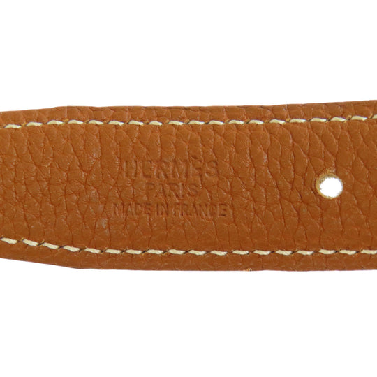 HERMES belt leather black H belt mens Used Authentic