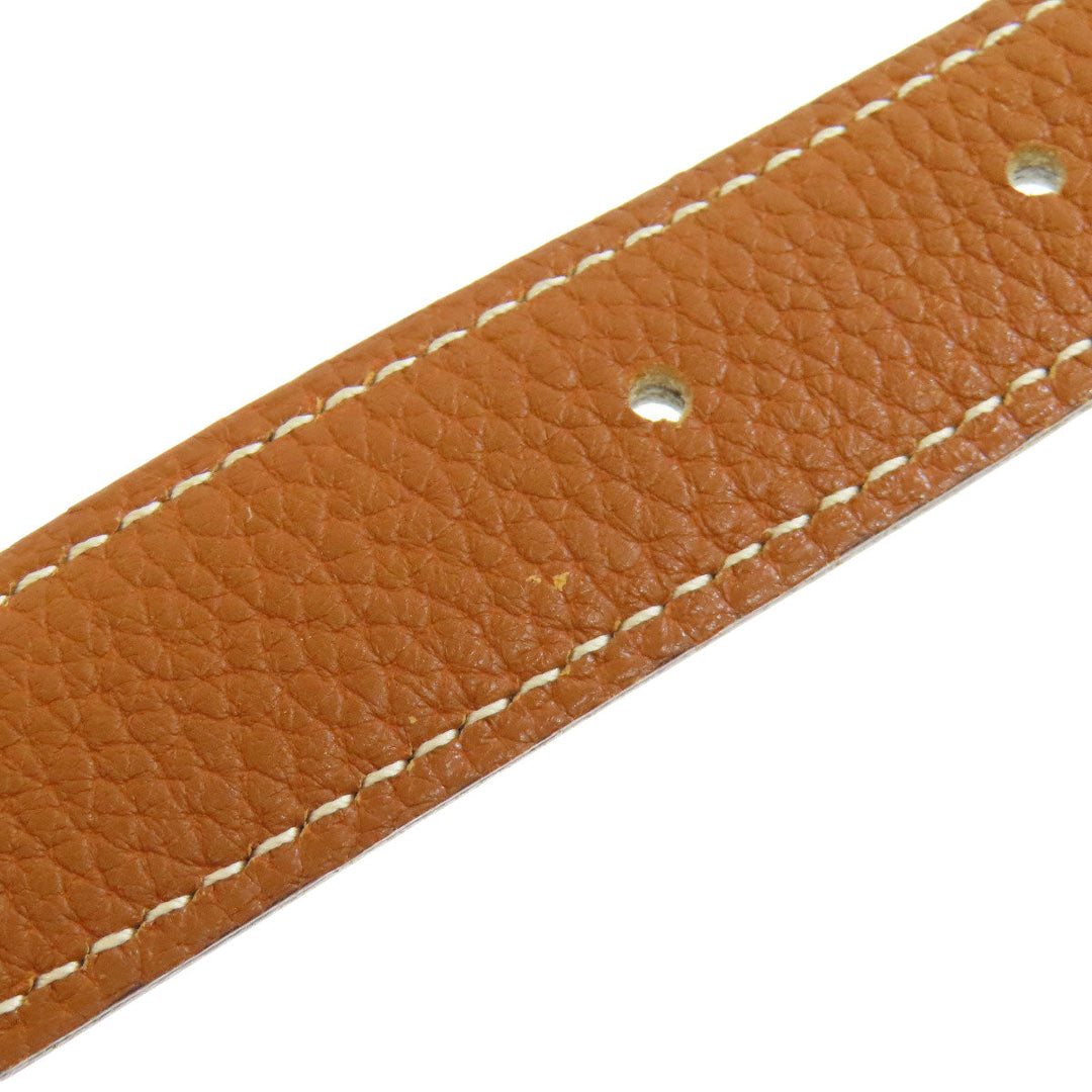 HERMES belt leather black H belt mens Used Authentic