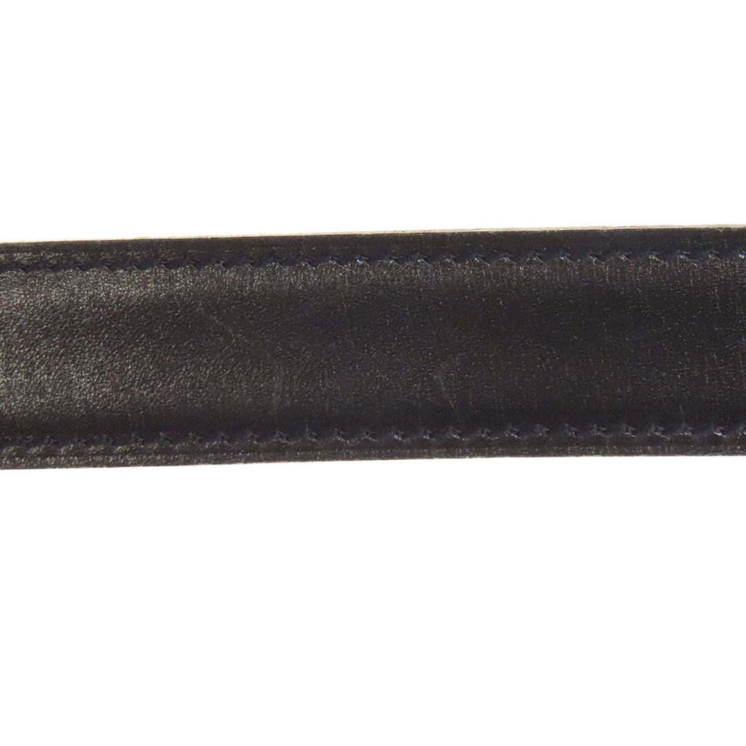 HERMES belt leather black H belt mens Used Authentic