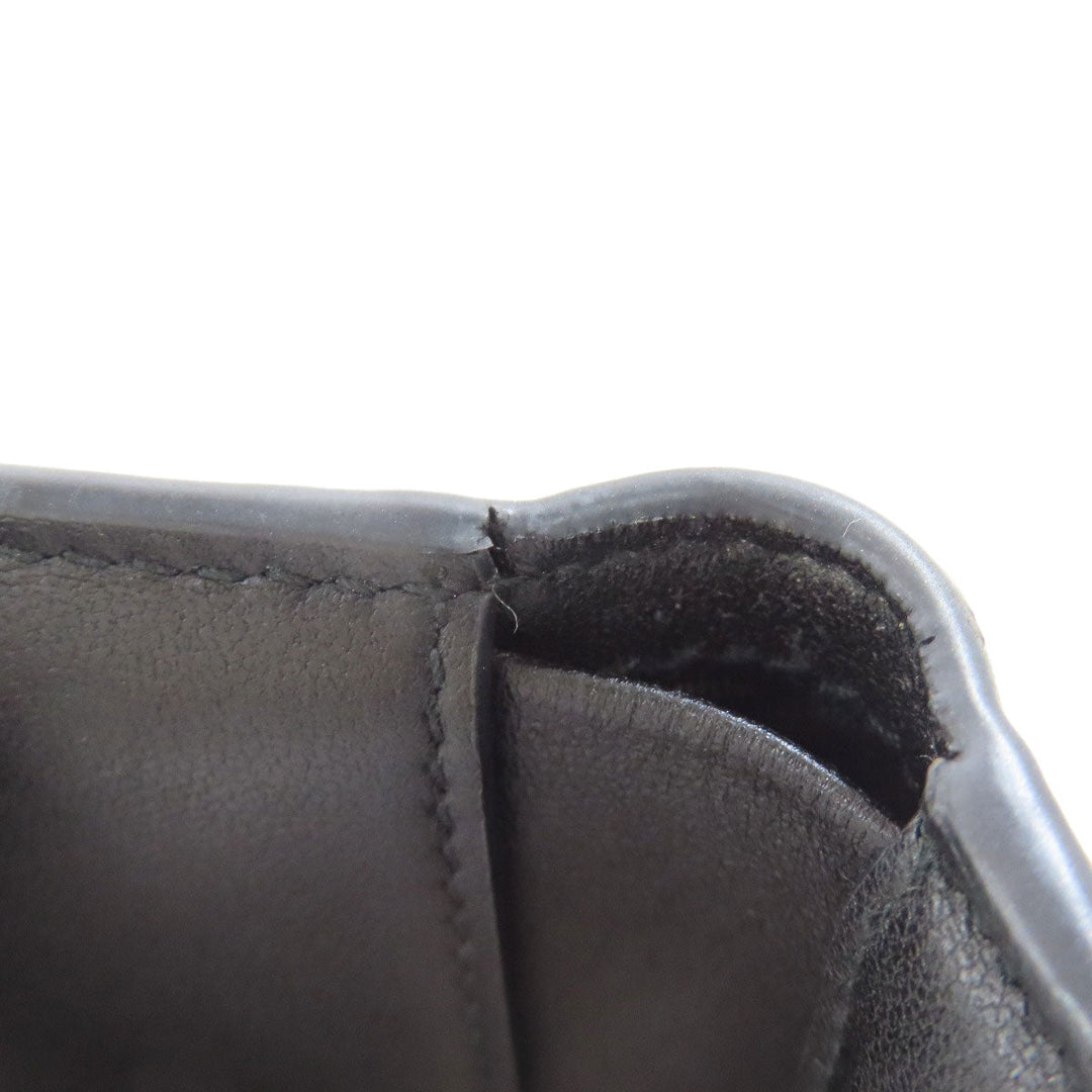Christian Dior Bifold Wallet leather black Saddle Tri-Fold Wallet Mini Wallet Women Used Authentic