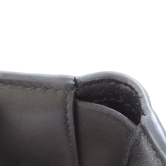 Christian Dior Bifold Wallet leather black Saddle Tri-Fold Wallet Mini Wallet Women Used Authentic