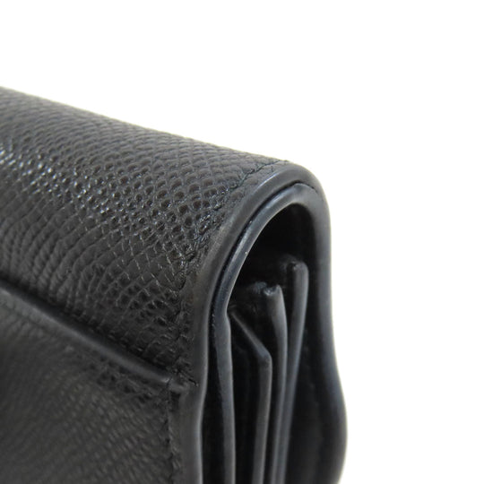 Christian Dior Bifold Wallet leather black Saddle Tri-Fold Wallet Mini Wallet Women Used Authentic