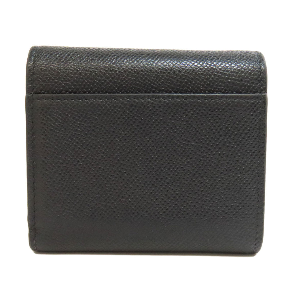 Christian Dior Bifold Wallet leather black Saddle Tri-Fold Wallet Mini Wallet Women Used Authentic