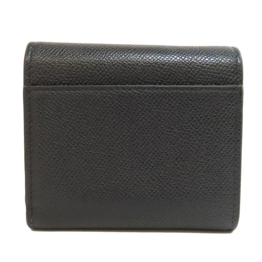Christian Dior Bifold Wallet leather black Saddle Tri-Fold Wallet Mini Wallet Women Used Authentic
