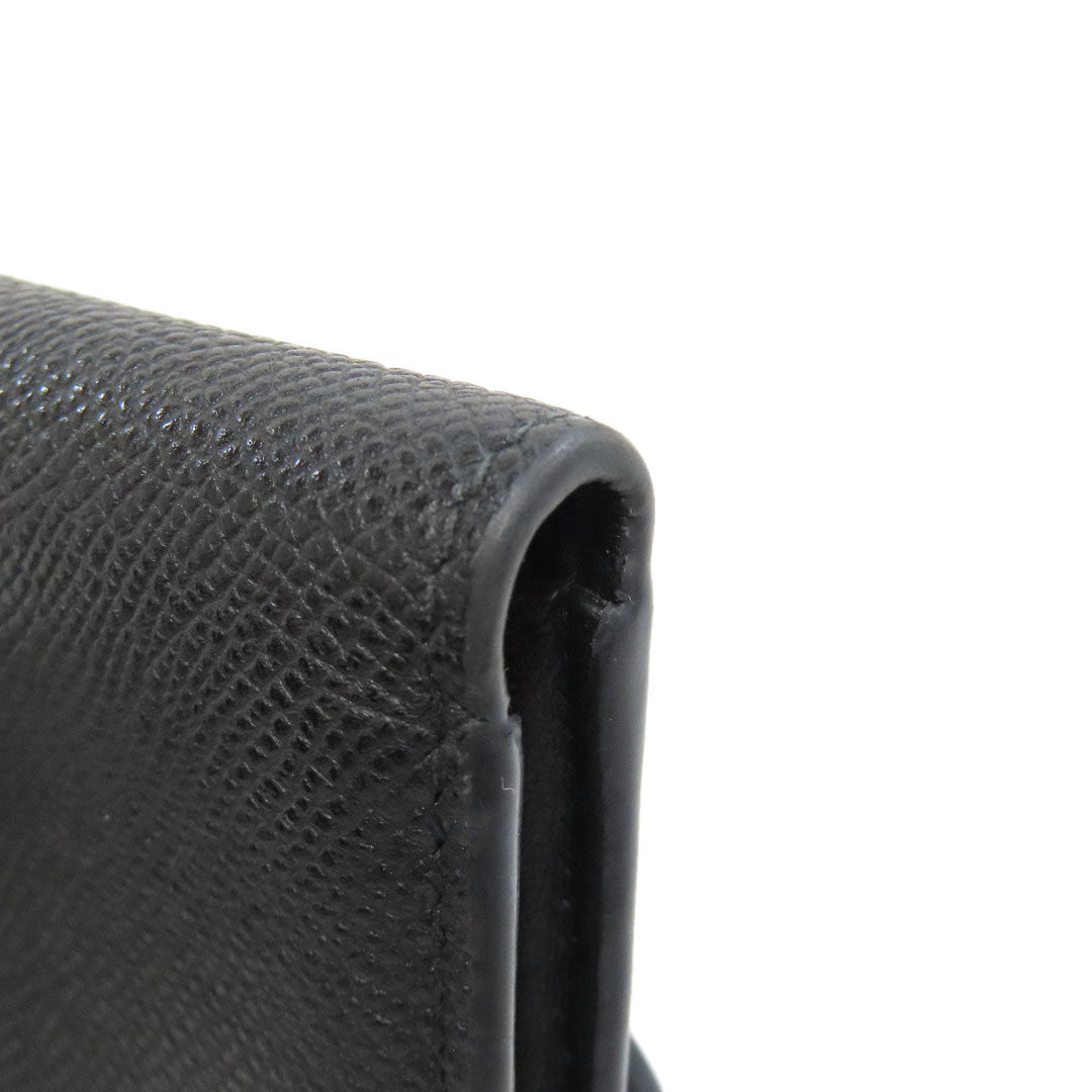 Christian Dior Bifold Wallet leather black Saddle Tri-Fold Wallet Mini Wallet Women Used Authentic