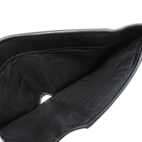 Christian Dior Bifold Wallet leather black Saddle Tri-Fold Wallet Mini Wallet Women Used Authentic