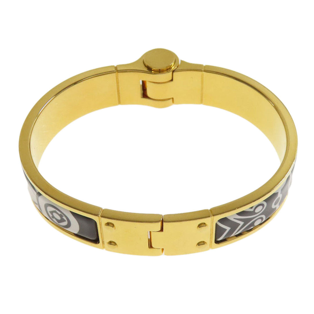 HERMES bracelet Gold Plated gold Charniere Women Used Authentic