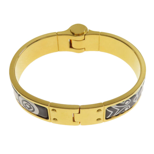 HERMES bracelet Gold Plated gold Charniere Women Used Authentic