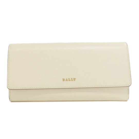 BALLY Long Wallet Purse leather white logo