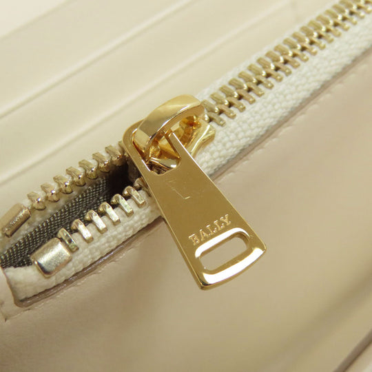 BALLY Long Wallet Purse leather white logo