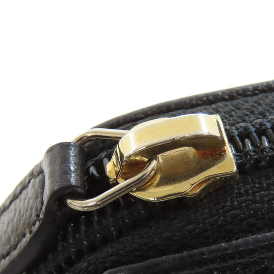 CHANEL Long Wallet Purse Grained Calfskin Skin black Boy Chanel Gold Metal