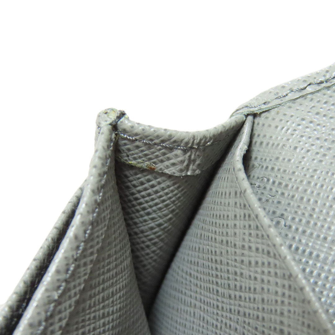 PRADA Card Case Safiano gray Fiocco Women Used Authentic