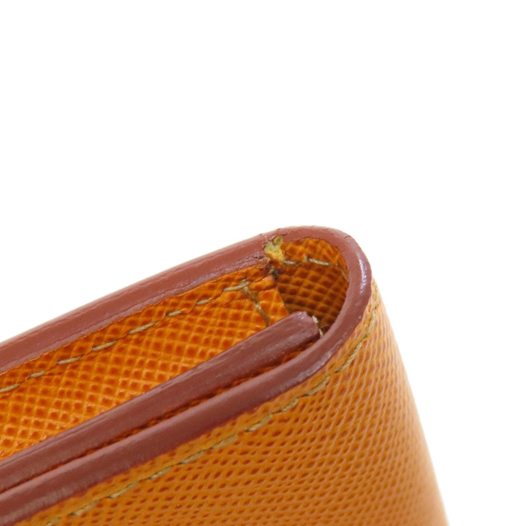 PRADA Card Case Safiano Brown logoMetal