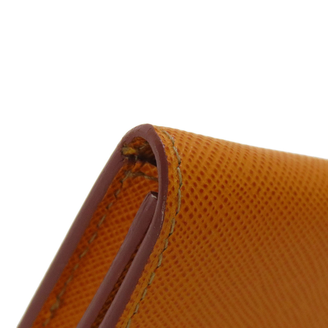 PRADA Card Case Safiano Brown logoMetal