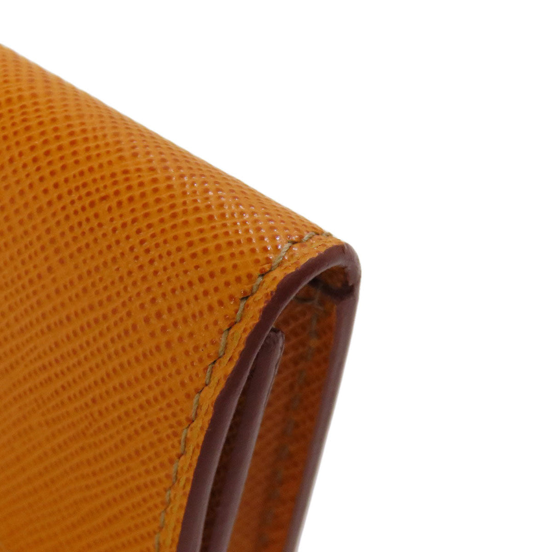 PRADA Card Case Safiano Brown logoMetal