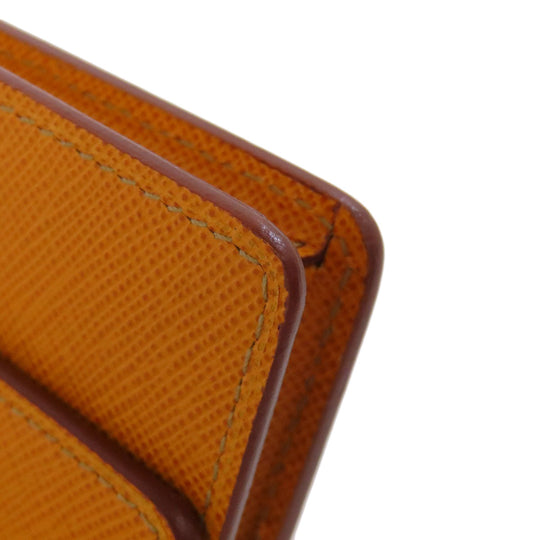 PRADA Card Case Safiano Brown logoMetal