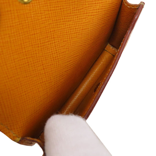 PRADA Card Case Safiano Brown logoMetal