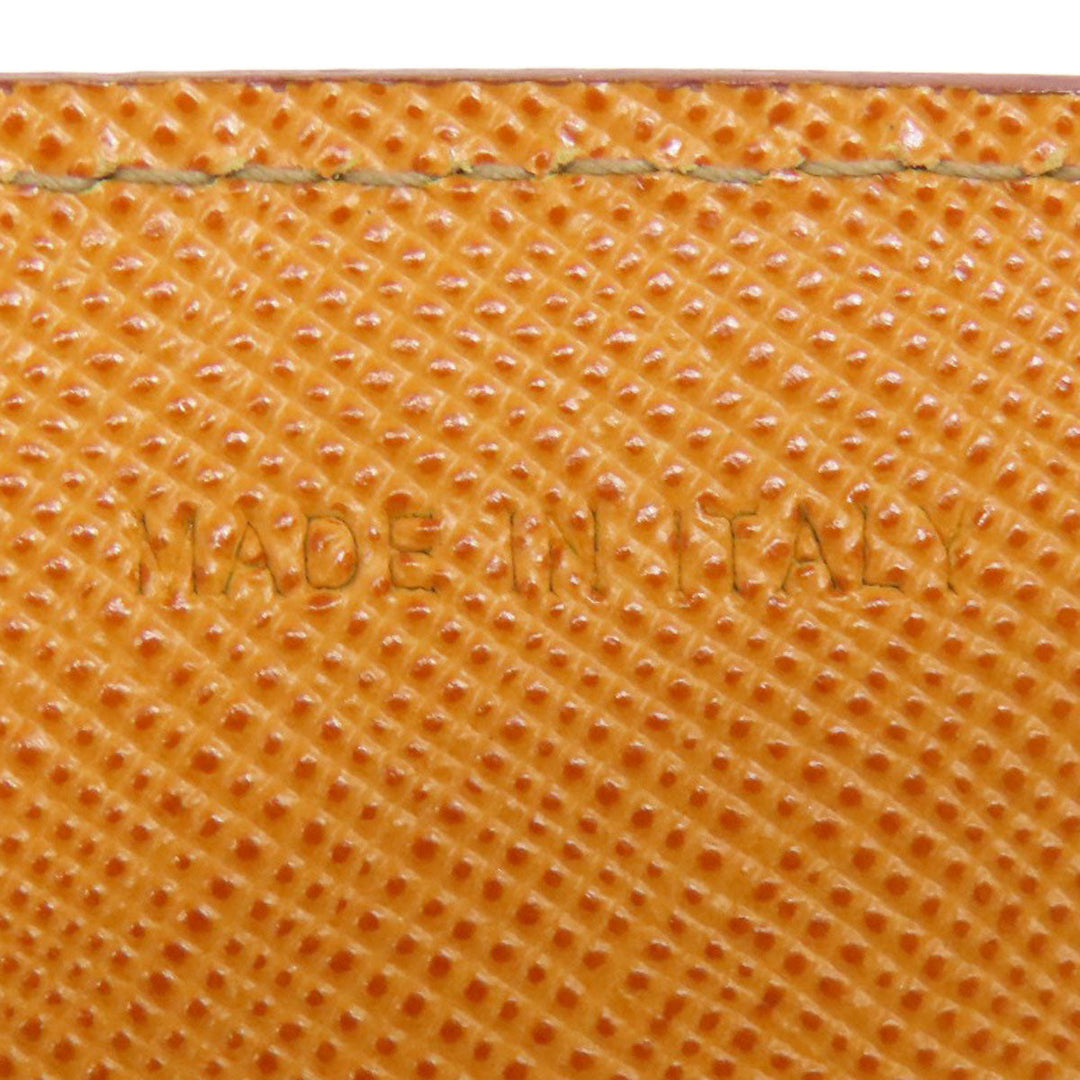 PRADA Card Case Safiano Brown logoMetal