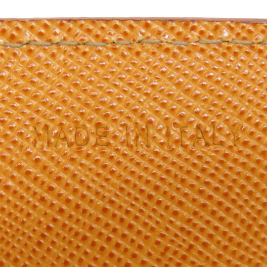 PRADA Card Case Safiano Brown logoMetal