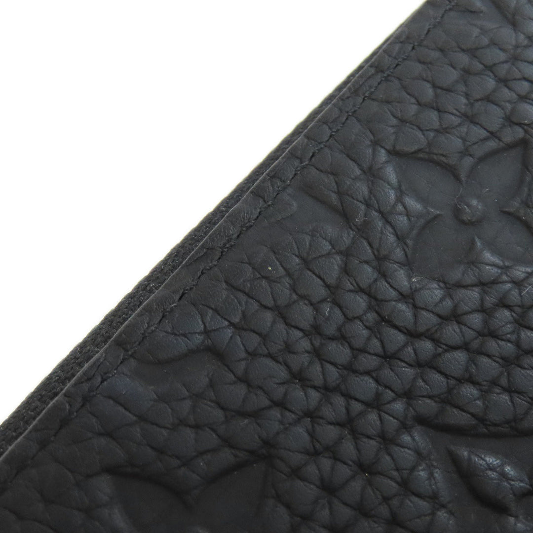 LOUIS VUITTON Long Wallet Purse M69047 Taurillon Clemence black Zippy wallet  Vertical mens(Unisex) Used Authentic