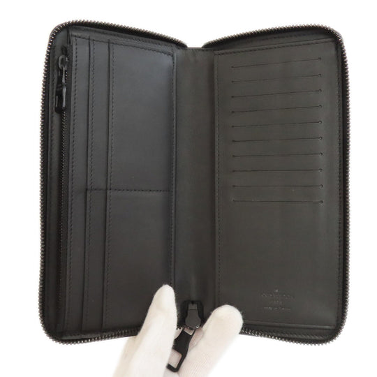 LOUIS VUITTON Long Wallet Purse M69047 Taurillon Clemence black Zippy wallet  Vertical mens(Unisex) Used Authentic